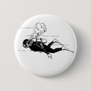 Scuba Diver Ronde Button 5,7 Cm