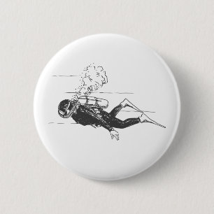Scuba Diver Ronde Button 5,7 Cm