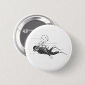 Scuba Diver Ronde Button 5,7 Cm (Voorkant /achterkant)