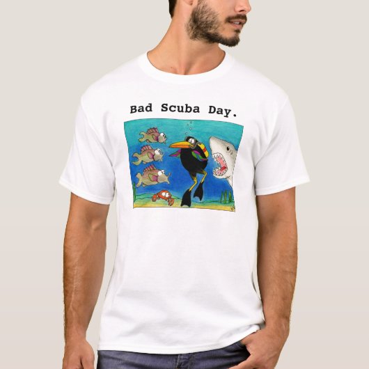 Scuba diver shark week grappig T-shirt (Voorkant)