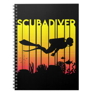Scuba Diver Silhouette Diving Zee Diver Notitieboek