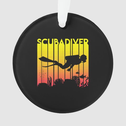 Scuba Diver Silhouette Diving Zee Diver Ornament (voorkant)