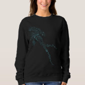 Scuba diver silhouette in blue marine life design Trui (Voorkant)