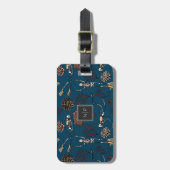 Scuba Diver Skelet Divers & Koraal Monogram Bagagelabel (Voorkant verticaal)