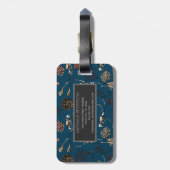 Scuba Diver Skelet Divers & Koraal Monogram Bagagelabel (Achterkant verticaal)