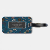 Scuba Diver Skelet Divers & Koraal Monogram Bagagelabel (Achterkant horizontaal)