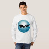 Scuba Diver Underwater Light Rays T-shirt (Voorkant volledig)