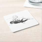 Scuba Diver Vierkante Kartonnen Onderzetter (Schuin)