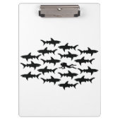 Scuba Diver zwemmen met een Sharks School Klembord (Voorkant)