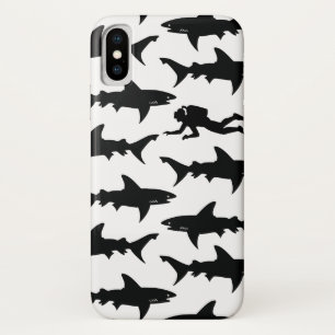 Scuba Diver zwemmen met Sharks School iPhone X Hoesje