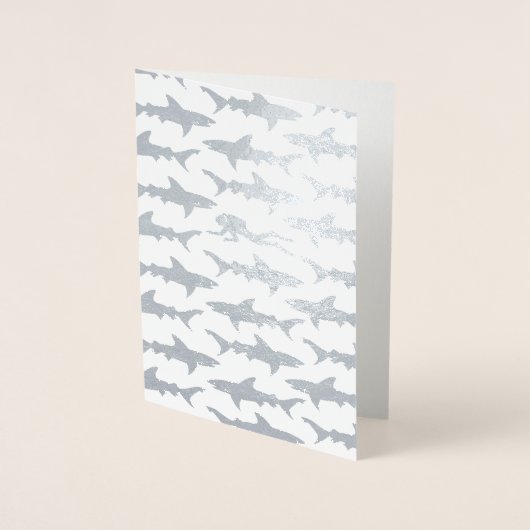 Scuba Diver Zwemt Met Haaien Verjaardag Of Nieuwe Folie Kaarten (Voorkant)