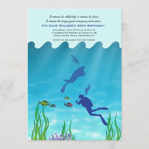 Scuba Divers Invitation Kaart
