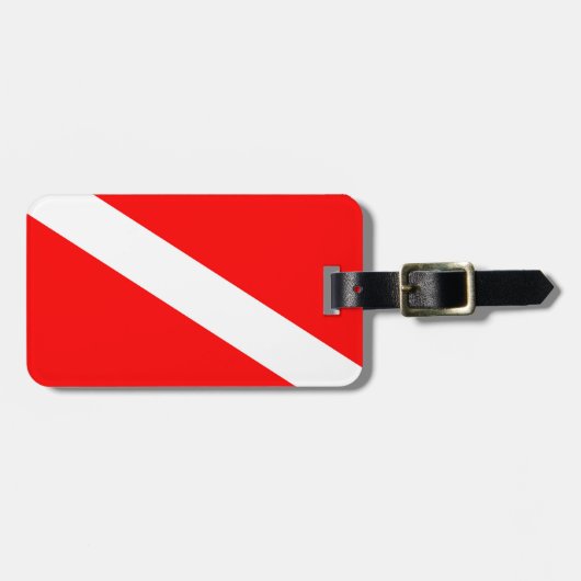 scuba divers markeren rood diagonaal duvelsymbool bagagelabel (Voorkant horizontaal)