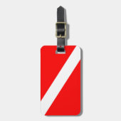 scuba divers markeren rood diagonaal duvelsymbool bagagelabel (Voorkant verticaal)