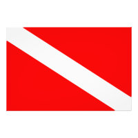 scuba divers markeren rood diagonaal duvelsymbool