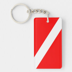 scuba divers markeren rood diagonaal duvelsymbool sleutelhanger