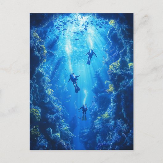 Scuba Divers, onderwaterscène Briefkaart (Voorkant)
