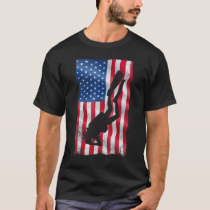 Scuba Diving Amerikaanse Vlag Scuba Dive Coach Die T-shirt
