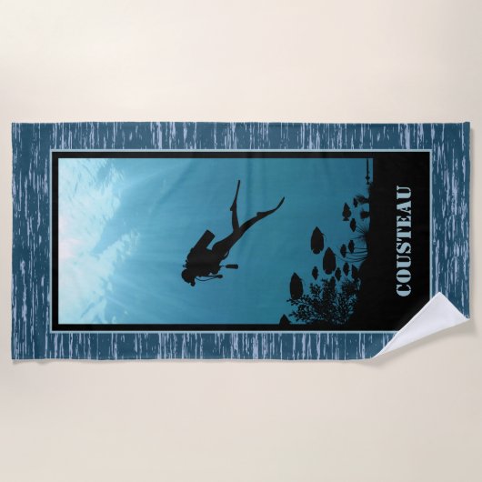 Scuba Diving Blue Zee Strandlaken (Voorkant)