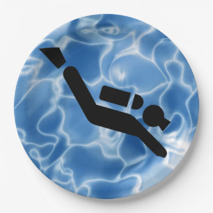 Scuba Diving Design Paper Party-Bord Papieren Bordje