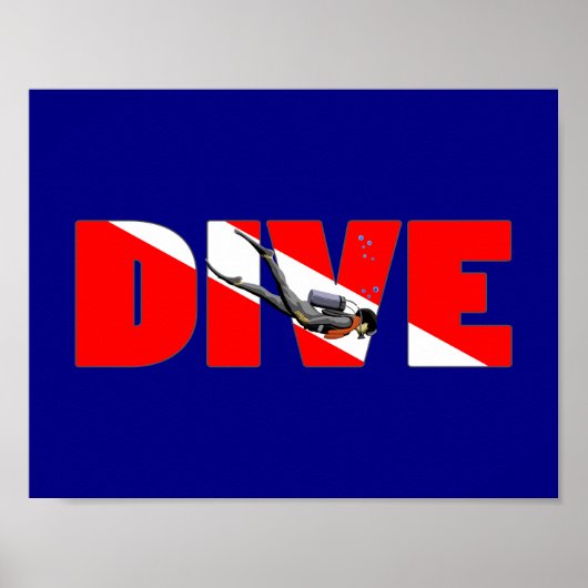 Scuba Diving DIVE Poster (Voorkant)