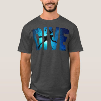Scuba Diving Divers Shadow Deep Swim blue & black T-shirt