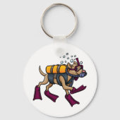 Scuba Diving Dog Sleutelhanger (Voorkant)