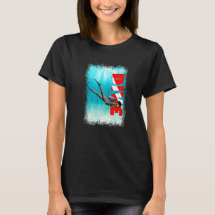 Scuba Diving Duiker Omlaag Vlag T-shirt