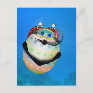 Scuba Diving Easter Egg Feestdagenkaart