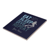 Scuba Diving Eat Sleep Dive Repeteren gezegde Tegeltje (Zijkant)