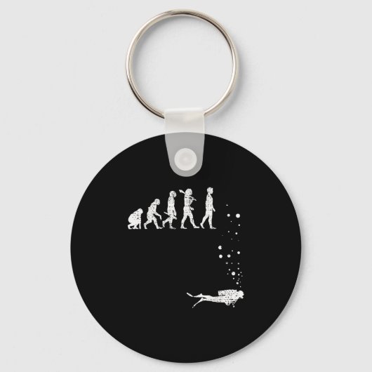 Scuba Diving Evolution Funny Diver Gift Di Sleutelhanger (Voorkant)