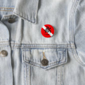 Scuba Diving Flag en Zee Turtle Custom Ronde Button 3,2 Cm (In situ)