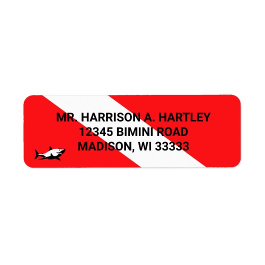 Scuba Diving Flag Return Address Label (Voorkant)