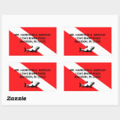 Scuba Diving Flag Return Address Label (Vel)