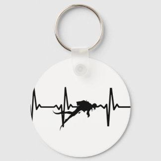 Scuba Diving Heart Pulse Key Ring Sleutelhanger