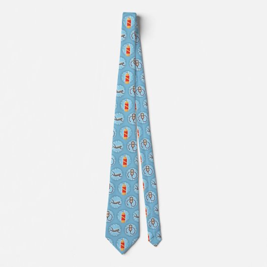 Scuba Diving Pattern - Cute Scuba Theme Stropdas (Voorkant)