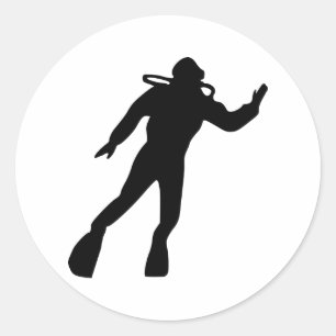 Scuba Diving Ronde Sticker