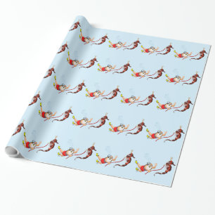 Scuba Diving Santa Claus Cadeaupapier