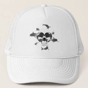 Scuba Diving Skull en Sharhic Design Trucker Pet