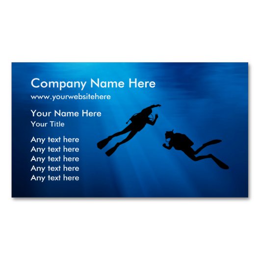 Scuba Diving Thema Magnetisch Visitekaartje (Voorkant)