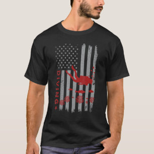 Scuba Diving Usa Amerikaanse Vlag Duiker Duiken Ma T-shirt