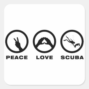 Scuba Diving Vierkante Sticker