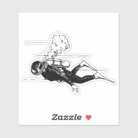 Scuba-duif Sticker (Vel)