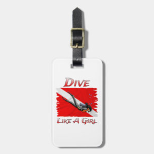 SCUBA duik als een meisje Bagagelabel