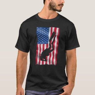 Scuba Duiken Amerikaanse Vlag Scuba Duik Coach Die T-shirt
