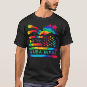 Scuba Duiken Duiker Amerikaanse vlag Tie Dye T-shirt
