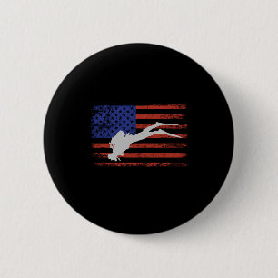Scuba duiken met Amerikaanse vlag-VS-vlag- Ronde Button 5,7 Cm