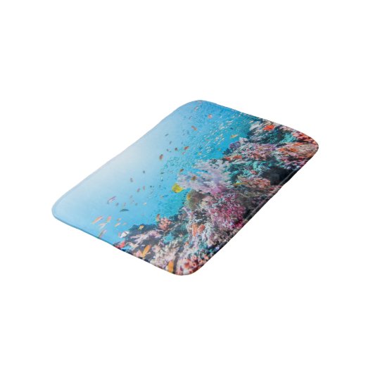 Scuba duiken met kleurrijk rif en koraal badmat (Gekanteld)