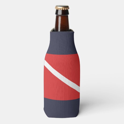 SCUBA DUIKEN RODE VLAG SYMBOOL, DUIKERS FLES COOLE FLESJESKOELER (Fles Voorkant)