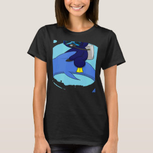 Scuba duikende norkelende sleuf lui getild duif t-shirt